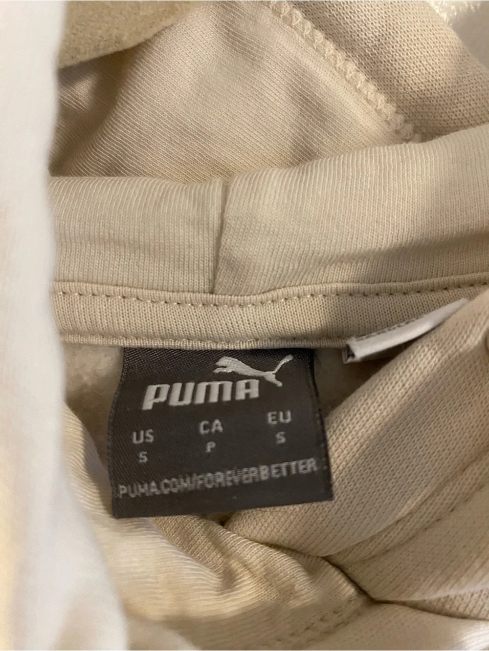 Puma Men's Tan Logo Hoodie in Beige
